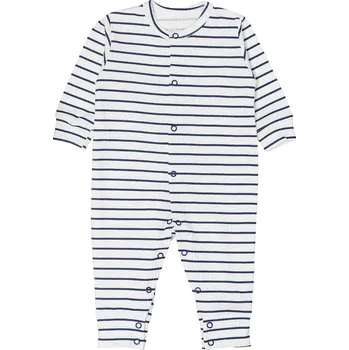Kojenecký overall MBaby Kojenecký overálek, pyžámko bez šlapek, bavlna Proužek, granát Velikost: 68 (3-6m)