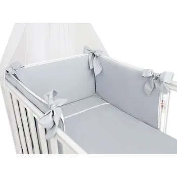 Povlečení Baby Nellys Luxusní 3-dílná sada Mantinel s povlečením Royal Baby - šedá Velikost povlečení: 120x90