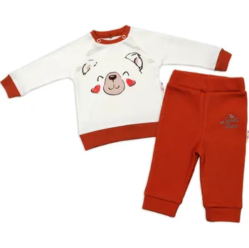 Baby Nellys Kojenecká tepláková souprava Teddy, dvojí zap. u krku - smetanová Velikost: 74 (6-9m)