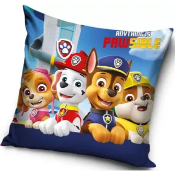 Povlak na dekorativní polštářek Povlak na polštářek Tlapková Patrola Skvělá Práce Tlapky