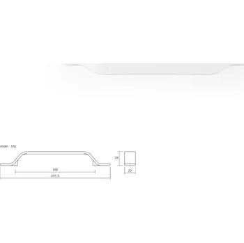 Nábytkové kování Nábytková úchytka VIEFE 0590 BELT rozteč 160, délka 222 bílá matná