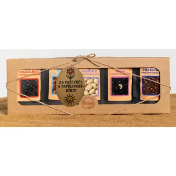 Dárková krabička Dárková sada křupavých preclíků a sladkých mandlí mix 5ks za Vaši péči a trpělivost (Dárková sada křupavých preclíků a sladkých mandlí mix 5ks za Vaši péči a trpělivost)