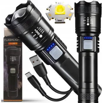 Svítilna LED TAKTICKÁ SVÍTILNA AKUMULÁTOROVÁ ZOOM VODOODOLNÁ CREE XHP90