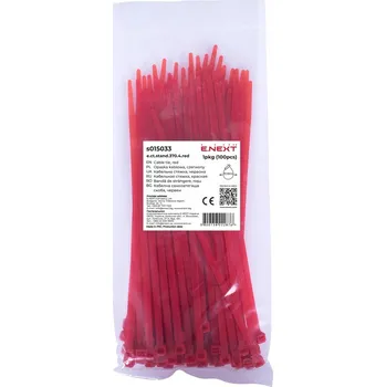 Organizace kabelů Hadicová spona, červená, 4 mm x 370 mm (100 ks) STAHOVACÍ PÁSKY