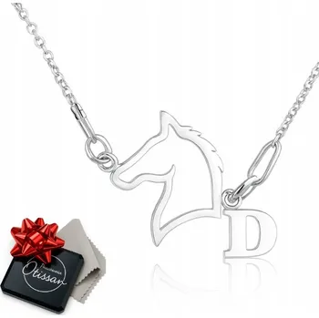 Náhrdelník STŘÍBRNÝ NÁHRDELNÍK kůň koník + PÍSMENO M K A a další NA VÝBĚR