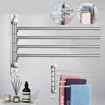 Držák na ručník OTOČNÝ VĚŠÁK NA RUČNÍKY DO KOUPELNY, DRŽÁK NA ZEĎ, KOUPELNOVÝ HÁK