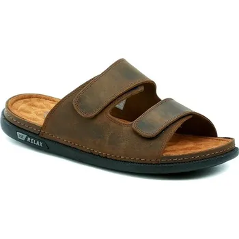 Pánské sandále Medi Line 160N-24 hnědé pánské nadměrné nazouváky EU 50 + DÁREK