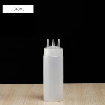 Dávkovač nápoje Plastová dávkovací láhev s tryskami | dávkovač omáček - Bílá - 350 ml