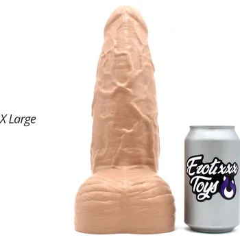 Dildo Erotixxx Toys Big Veiny Pale Flesh 75% XL, prémiové silikonové dildo s Vac-U-Lock 30,5 x 6–8,8 cm