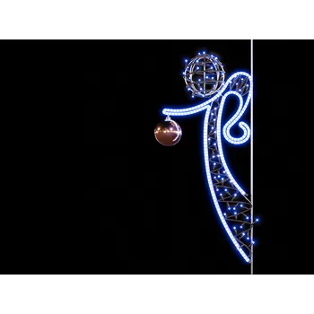 Vánoční světelná dekorace Vánoční dekorace na sloupy VO Anděl 2, 245 cm Modrá