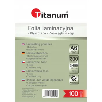 Laminovací fólie Fólie pro laminaci lesklá, měkká A6 Titanum