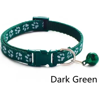 Obojek pro psa Barevný nastavitelný obojek s rolničkou | doplněk - Tmavě zelená