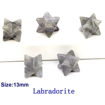 Přírodní kámen Křišťálová merkaba hvězda 13mm | dekorace | minerální kámen - Bleskový labradorit , 1 KS