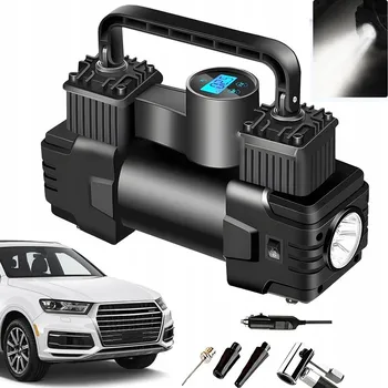 Kompresor AUTO KOMPRESOR PUMPA 12V SVÍTILNA DISPLEJ KOMPRESOR
