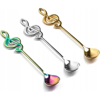 Příbor MUZIKÁLNÍ LŽIČKA na čaj kávu - HOUSLOVÝ KLÍČ