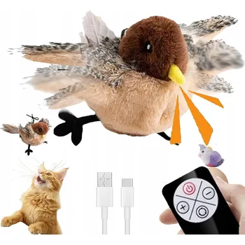 Hračka pro kočku Interaktivní Hračka USB Létající pták Hračka Pro Kočky Realistická