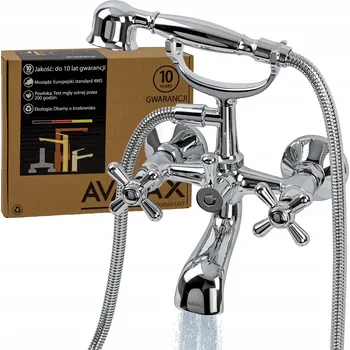 Vodovodní baterie Dvouuchytová nástěnná vanová a sprchová baterie Avapax ZAHARRA stříbrná