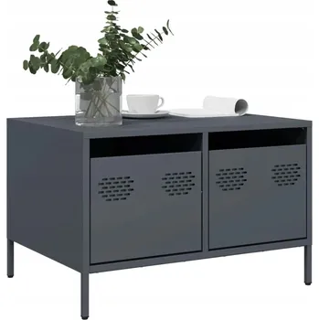 Televizní stolek TV stolek, černý, 68x50x43,5 cm, ocel válcovaná za studena