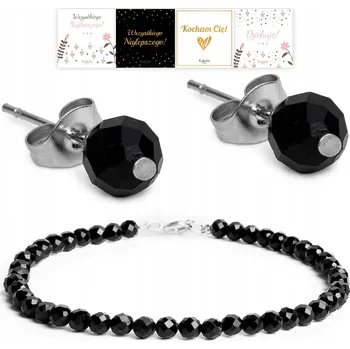 Náramek Náramek černý turmalín NÁUŠNICE s turmalínem přírodní kámen KailaArt