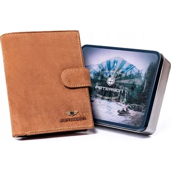 Peněženka Peterson peněženka z přírodní nubukové kůže hnědá - muž