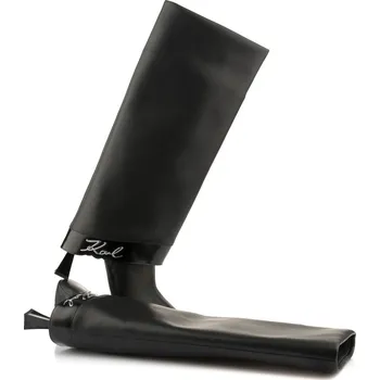 Dámská obuv Karl Lagerfeld DEBUTANTE FOLD DOWN HI LEG BOOT BLACK LTHR - 38 - 1073053 Černá