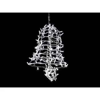 Vánoční světelná dekorace 3D LED vánoční Zvoneček, 50 x 70 cm Barva: Studená bílá