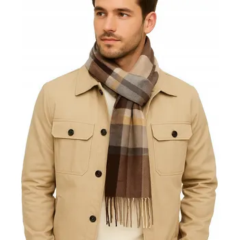 Šála Hagne šála hnědá 190 cm - muž