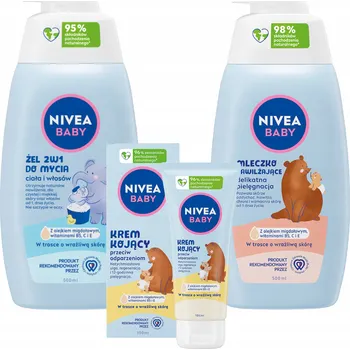Dětská kosmetika NIVEA BABY 2v1 Gel na mytí a koupel a šampon s pumpičkou pro děti 2 x 500 ml
