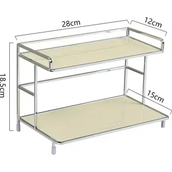 Akrylový dvojitý stolní stojan | organizér - Béžový