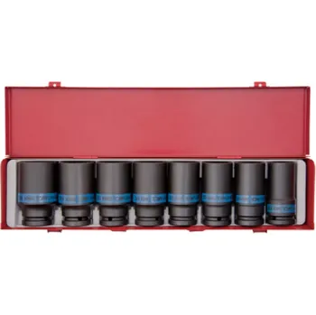 Gola sada Sada rázových nástrčných prodloužených hlavic King Tony 3/4 CrMo 6 hran 26 - 38 mm 6410MP