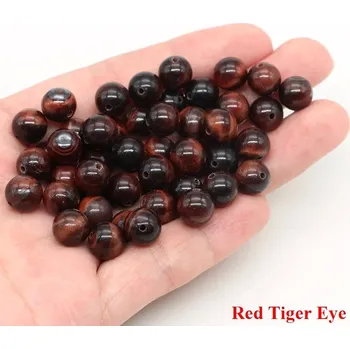 Náramek Přírodní kamenné korálky na náramky | šperky - Červené tygří oko , 4 mm (85 až 90 ks)