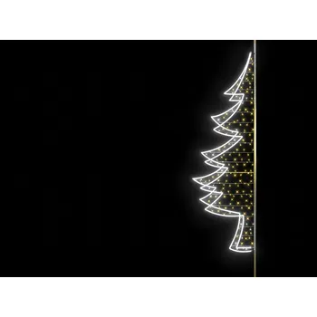 Vánoční světelná dekorace Vánoční dekorace na sloupy VO Strom 3, 200 cm, 12 LED, studená bílá
