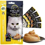 FINE CAT Exclusive krémová svačinka pro kočky kuře a krevety 4x 15 g