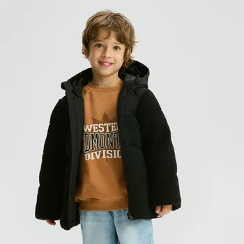 Chlapecká bunda Reserved - Prošívaná bunda z kombinovaných materiálů - černý - 954CI-99X - 954CI-99X-140