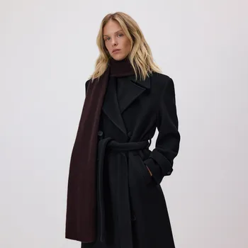 Čepice Reserved - Šála z vlny a kašmíru - tmavě hnědá - 677FE-89X - 677FE-89X-ONE