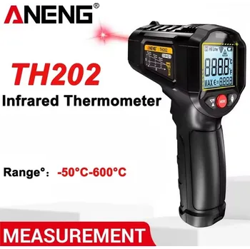 Domácí teploměr Bezkontaktní teploměr ANENG TH202 IR laserový LCD -50 °C až 600 °C