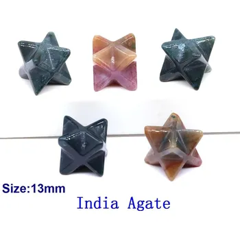 Sběratelství Křišťálová merkaba hvězda 13mm | dekorace | minerální kámen - Indický achát , 1 KS