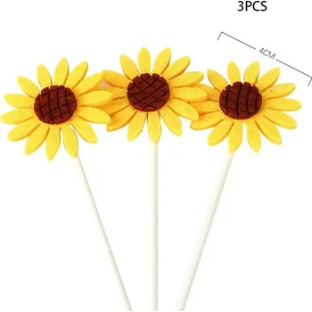 Party dekorace Disney narozeninová dekorace na dětský dort | ozdoba - slunečnice - 3 ks