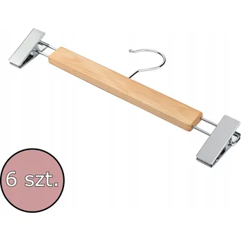 Věšák Věšák - 6 ks dřevěný 34 cm jasan lakovaný na kalhoty a sukně