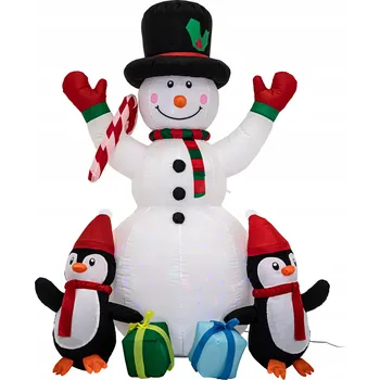 Vánoční světelná dekorace Nafukovací sněhulák svítící velký nafukovací LED 180 cm JUMIhome