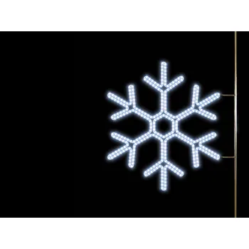 Vánoční světelná dekorace Vánoční dekorace na sloupy VO VLOČKA 3, 55 cm Barva: Studená bílá