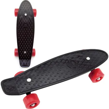 Skateboard Skateboard dětský pennyboard černý 43cm plastové osy červená kola | 406886