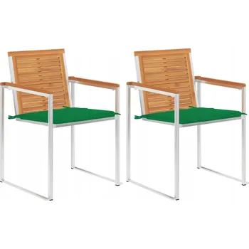 VidaXL Zahradní židle s polštáři, 2 ks, akátové dřevo a ocel