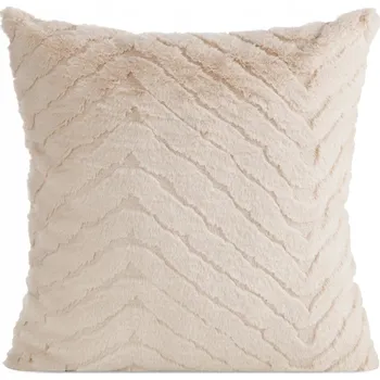 Povlak na polštářek Dekorativní povlak na polštář KATE 45x45 Eurofirany béžový chlupatý s 3D efektem