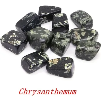 Přírodní kámen Žlutý leopard jaspis tromlovaný kámen | dekorace - Chryzantéma , 50 g