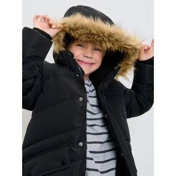 Chlapecká bunda Sinsay - Zateplená bunda s kapucí - černá - 444FC-99X - 444FC-99X-134