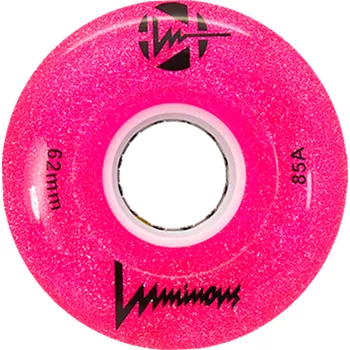 Kolečko k in-line bruslím LUMINOUS Led kolečka QUAD 58x32mm/97A Barva: růžová glitter svítící kolečka