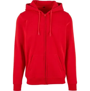 pracovní mikina Build your Brand Mikina BY 012 na zip s kapucí, z těžké bavlny COT560012p2513-city red 3XL Červená city