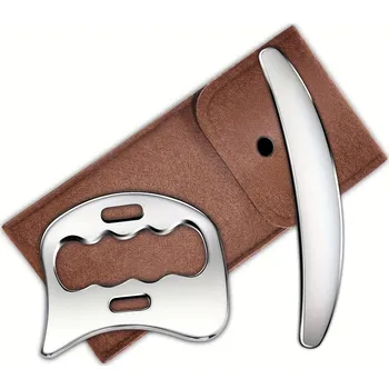 Nerezová gua sha masážní pomůcka | kosmetika - 2 ks DEO