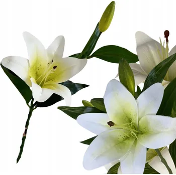 umělá květina Umělá lilie bílá květina na stonku do vázy dekorace kytice 43 cm